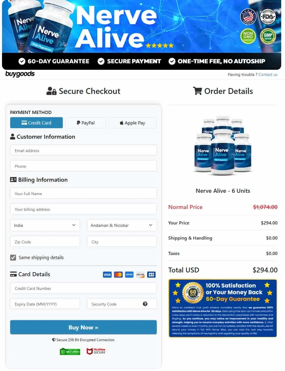 Secure Checkout Form
